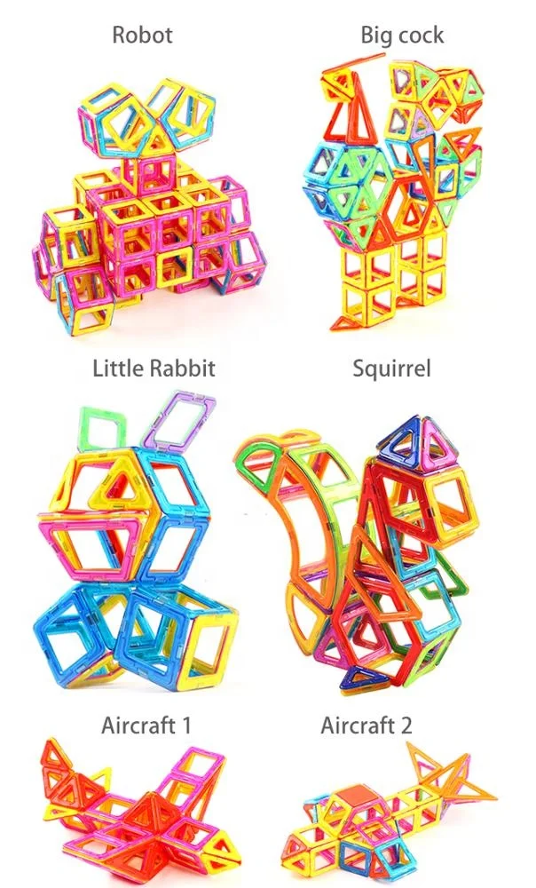 68 136pcs/set diy kids educational construction 3d magnet tiles building blocks toys sets
