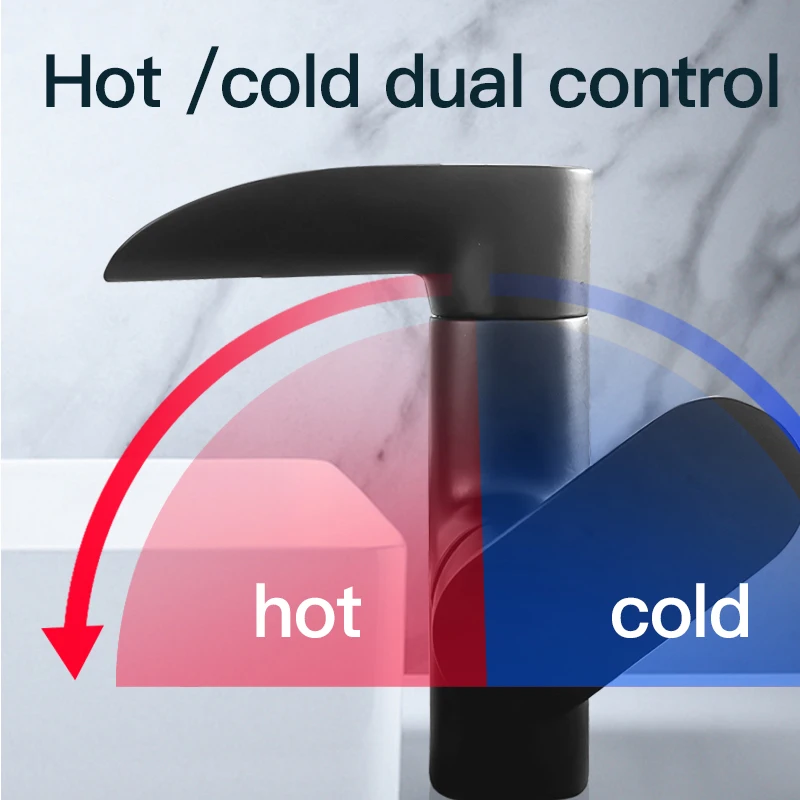 bathroom deck mounted modern style black brushed waterfall faucet cold and hot water tap waterfall tap