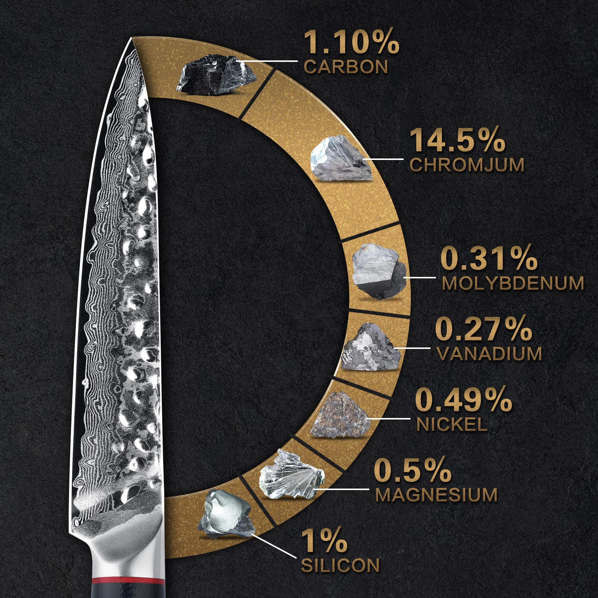 Round G10 Handle 5 inch 67 layers vg10 Japanese kitchen knives utility damascus steel steak knife with hammer pattern blade