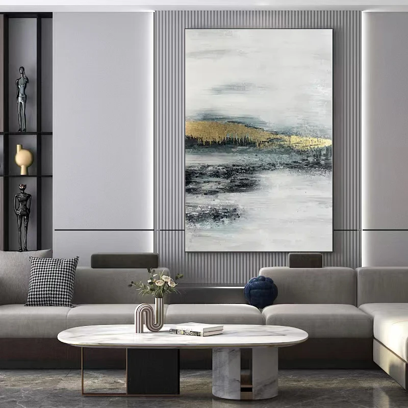 Home Decor Large 3D Hand Paintings Abstract Canvas Wall Art Gold Foil Oil Painting Hand Painted Textured Art