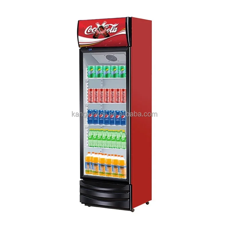 Commercial With Glass Door Upright Freezer Display Case Coca Fridge Cola Chiller Cooler