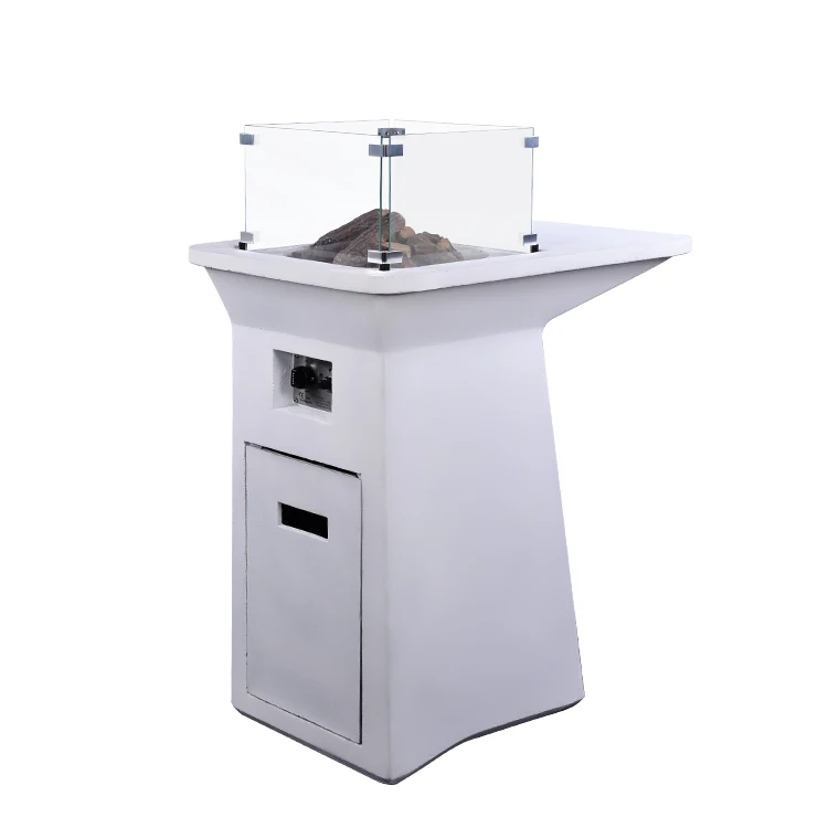 Outdoor propane fire pit dining table patio set