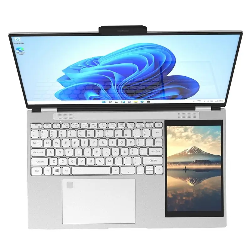 New design Laptop 15.6 Inch + 7Inch Business Laptop Fast Data Storage Intel N95 Home Quad Core Dual Screen