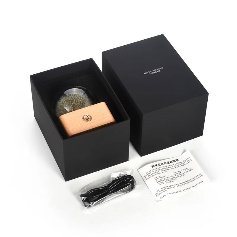 Customize Home Decorations Fresh Flower Crystal Ball Lampara Flor Led Night Light