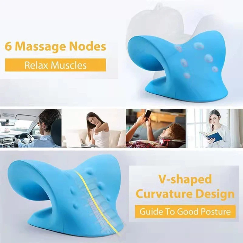 Cervical Spine Stretch Gravity Muscle Relaxation Traction Neck Stretcher Shoulder Massage Pillow Relieve Pain Spine Correction
