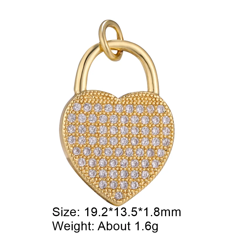 DIY Luxury Gold Lion Hamsa Hand Love Heart Locket Lips Snowflake Charms For Women Handmade Pendant Jewelry Making