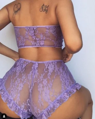 Cheap Wholesale Luxury 2 piece Set Lingerie Sexy Hot Bedroom Transparent Lace Beautiful Women Bed Lingerie Nightwear