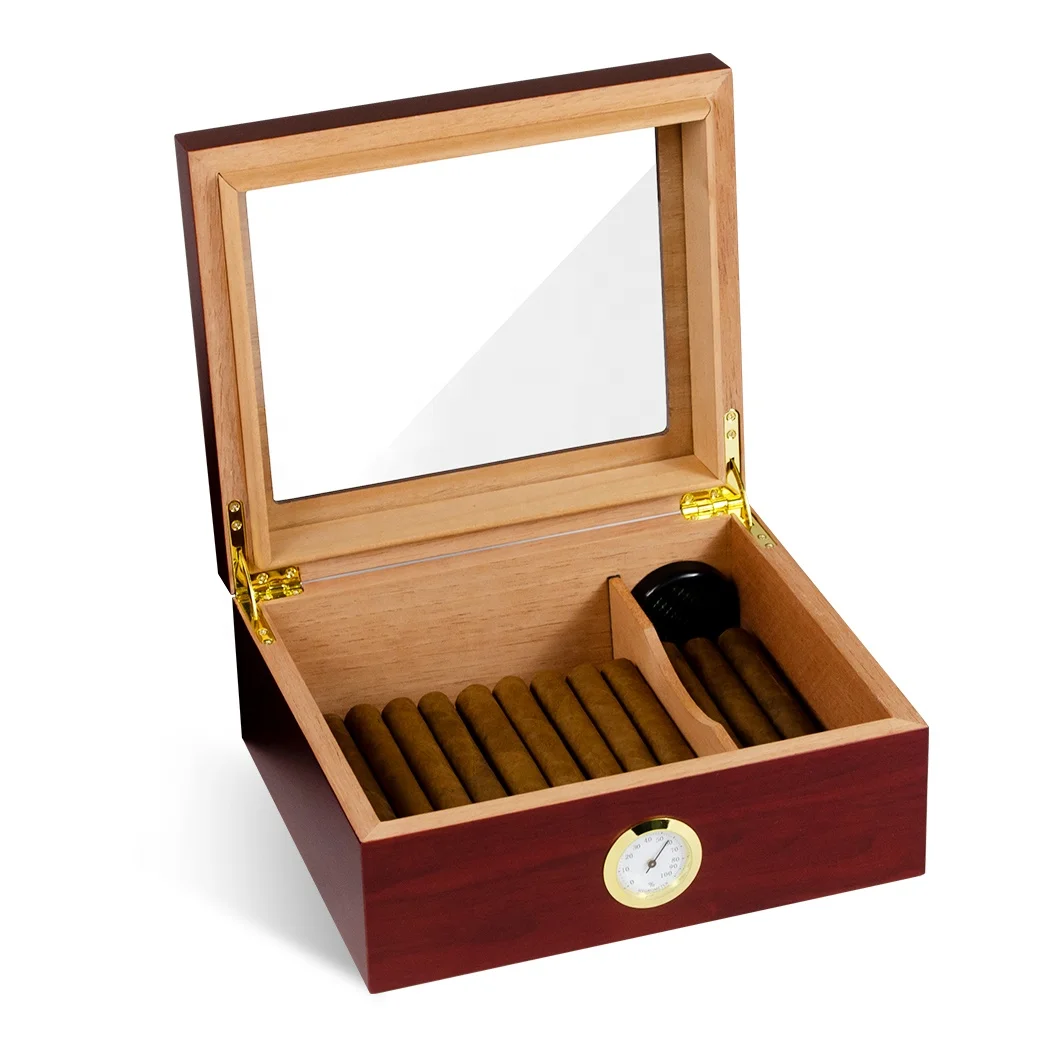 Custom Carbon Fiber Cigar Humidor Box Wood Cigar Cases