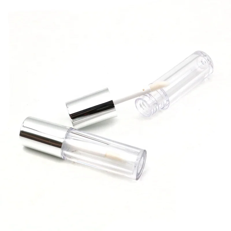 2.1ml cute cheap gold silver small lipgloss tube plastic round empty mini lip gloss packaging containers free samples testers