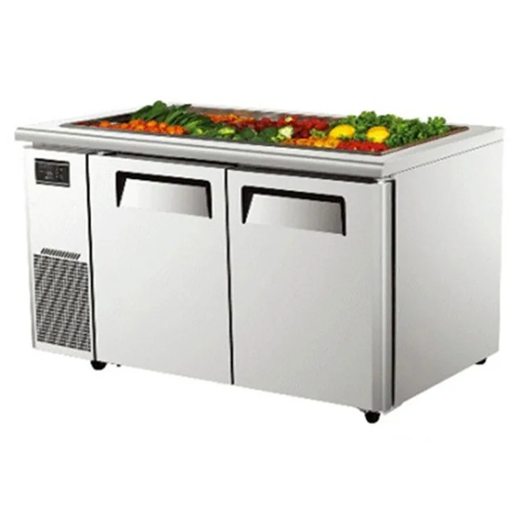 China Supplier Customize Professional Commercial Refrigeration Salad Counter Stainless Steel Workbench Pizza Counter
