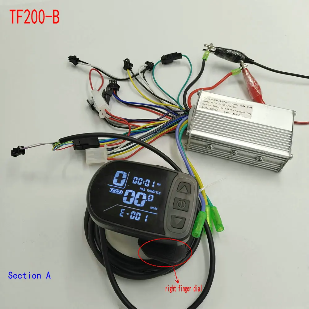 Electric Bicycle LCD Instrument TF200-B/MOPED Power Speed Display+Controller 350W 6MOSFET  Mountain Bike Scooter DIY PART