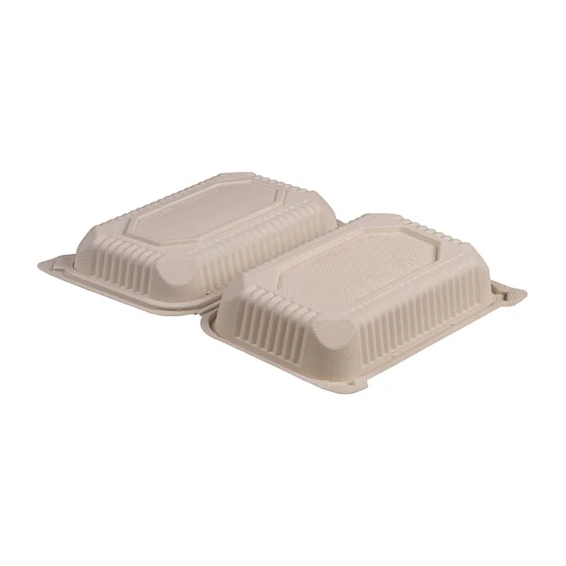 Biosano 2 Compartment Food Containers Set Prep 750ml Plastic Container Lunch Bag With Automatic Press Type Bio Degradable