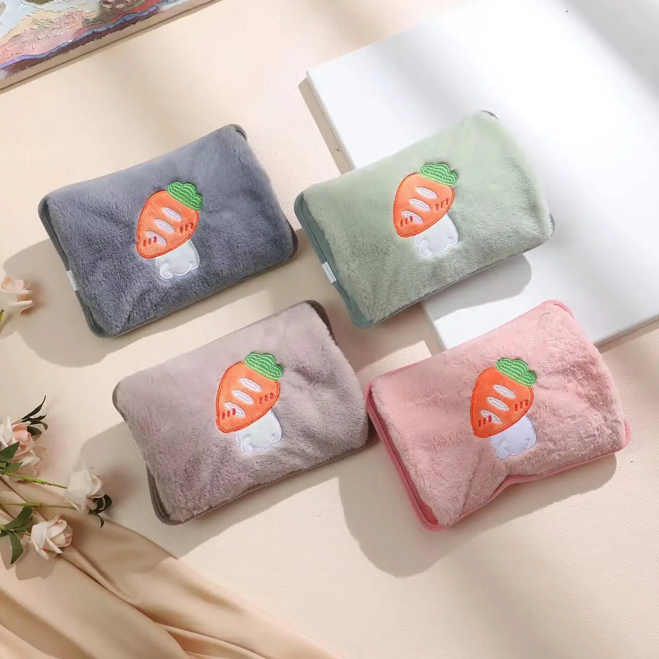 Beauty Packaged Rechargeable Hot Water Bag Hand Warmer Hot Water Bottle Plush Warming Electric Hot Water Bag