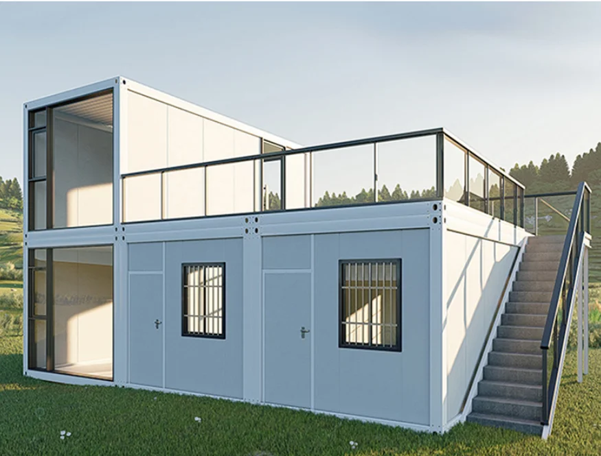 Low Cost Mexico Container Steel House Prefab Houses with Security Door and Windowa