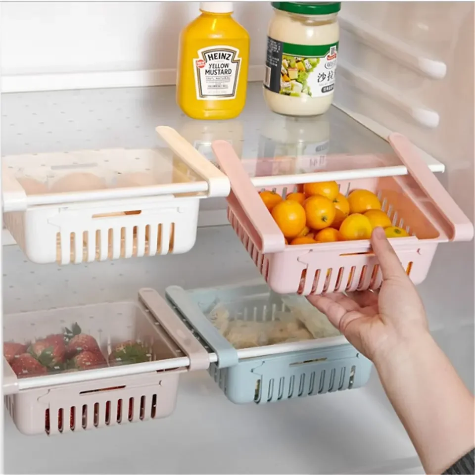 Adjustable Kitchen Freezer Shelf Holder Hanging Refrigerator Storage Rack