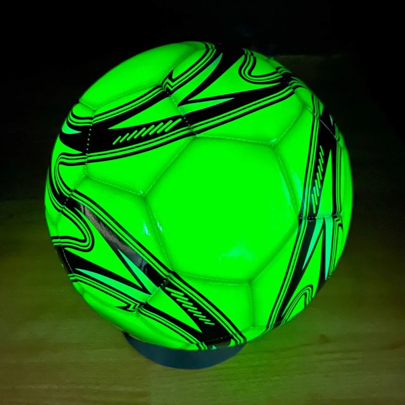 JYMIGNDE glowing led green light up glow in the dark football custom leather soccer ball size 5 4 3 led