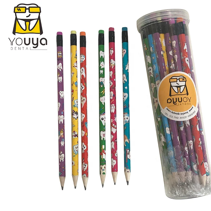 2021 Personalized 3D Tooth Round Pencil With Eraser For Dental Gift