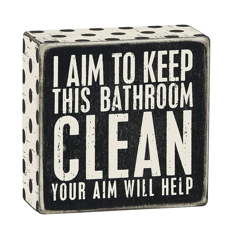 
Farmhouse bathroom decoration sign wooden box wall art rustic wood signs 