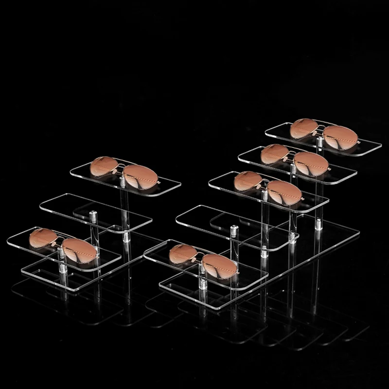 Wholesale Acrylic Sunglasses Stand Eyeglasses Showing Rack Box 5 Layer Glasses Display Rack Showcase