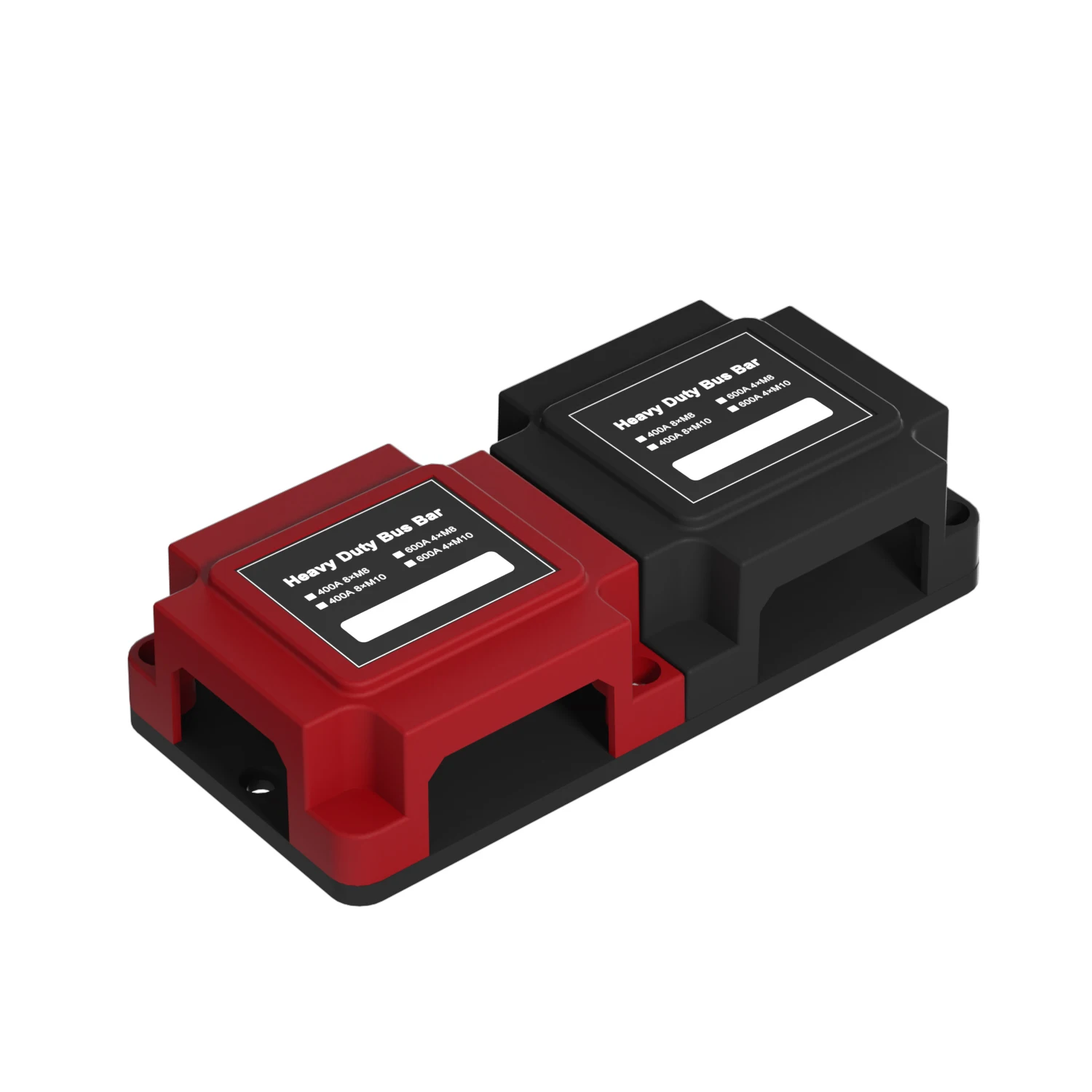 Amomd 600A M8 M10 Marine 4-P Red/Black Electrical Heavy Duty Copper Bus Bar Box with Cover