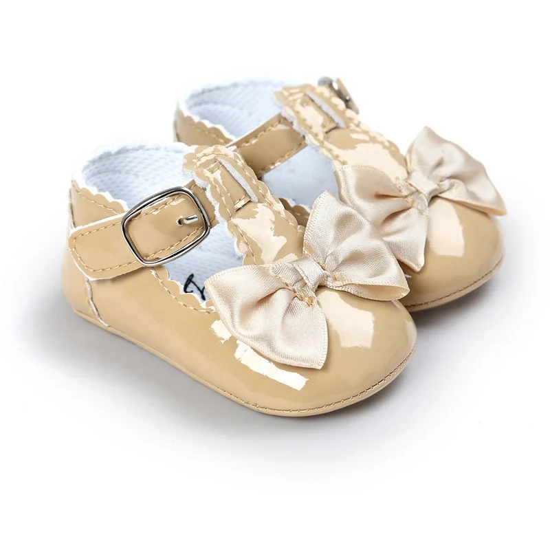 WONBO Newborn Baby Girls Shoes Lovely Bow Toddler First Walkers shoes Baby moccasins Baby Ballet Dress mary jane Shoes