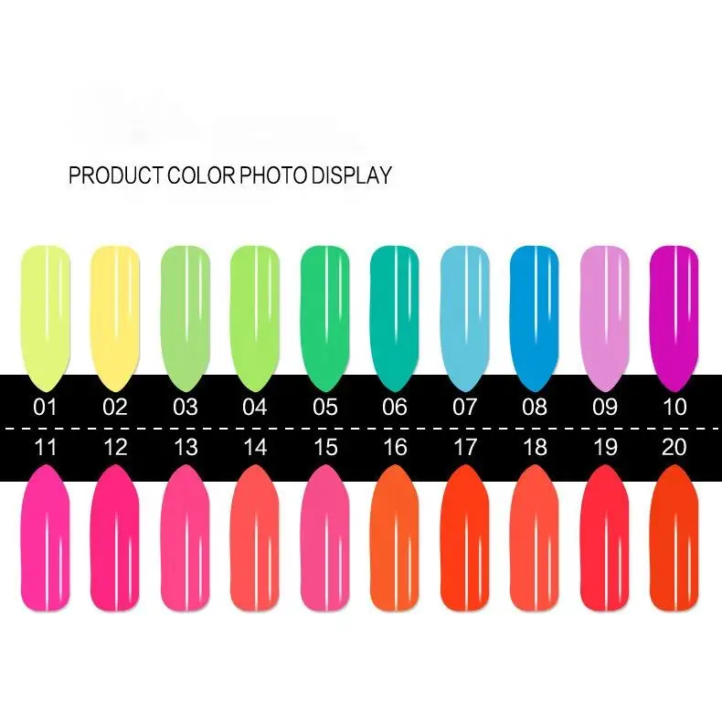 Neon Fluorescent Reflective Effect Esmaltes Light Color UV Gel Soak Off Glow In Dark UV Luminous Nail Polish For Beauty Nails