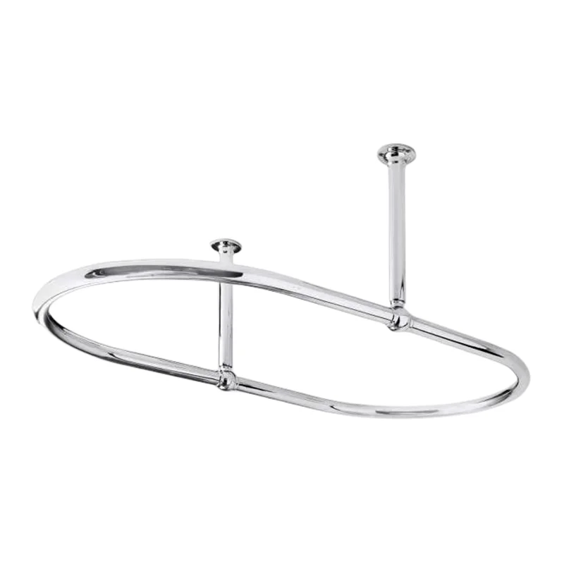 stainless steel 304 ceiling wall oval install shower curtain rod mirror polished circular shower curtain rod