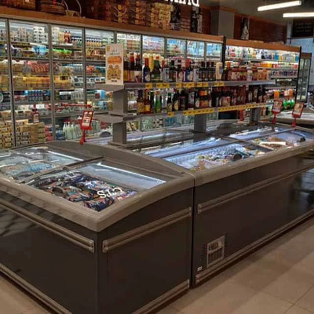 Supermarket Combination Island Cabinet Meat Fish Ice Cream Display Fridge Refrigerator Showcase Deep Chest Freezers