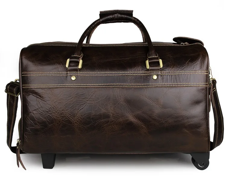 Luggage Leather Duffel Bag the First Layer of Leather Trolley case Trolley Bag