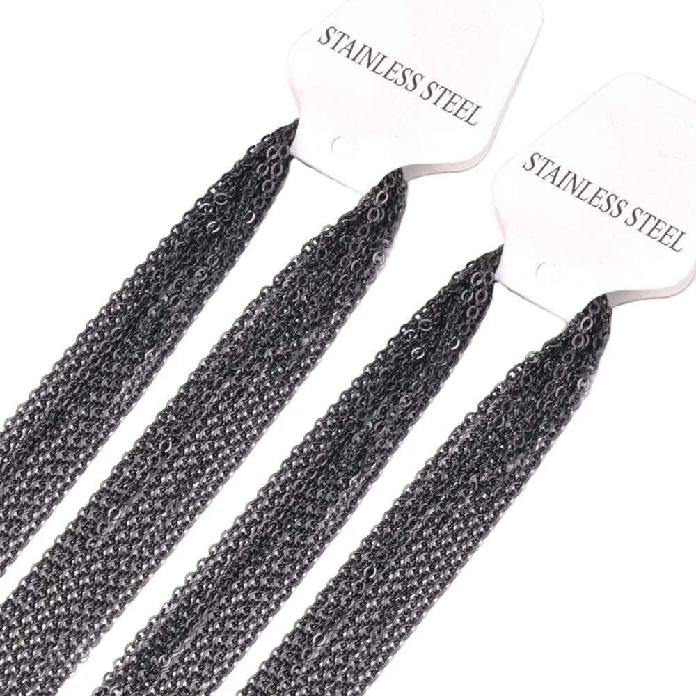 Ширина 2 мм круглая звеньевая цепочка из нержавеющей стали 18 к позолоченные цепочки для ожерелья Оптовая торговля Ювелирная