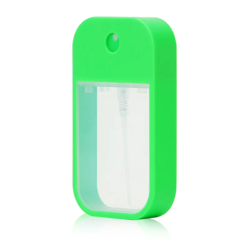 Portable Cell Phone Shaped 45Ml 45 Ml PETG Multi-Colors Keychain  Flat Mist Credit Card Spray Bottle with Silicone Case