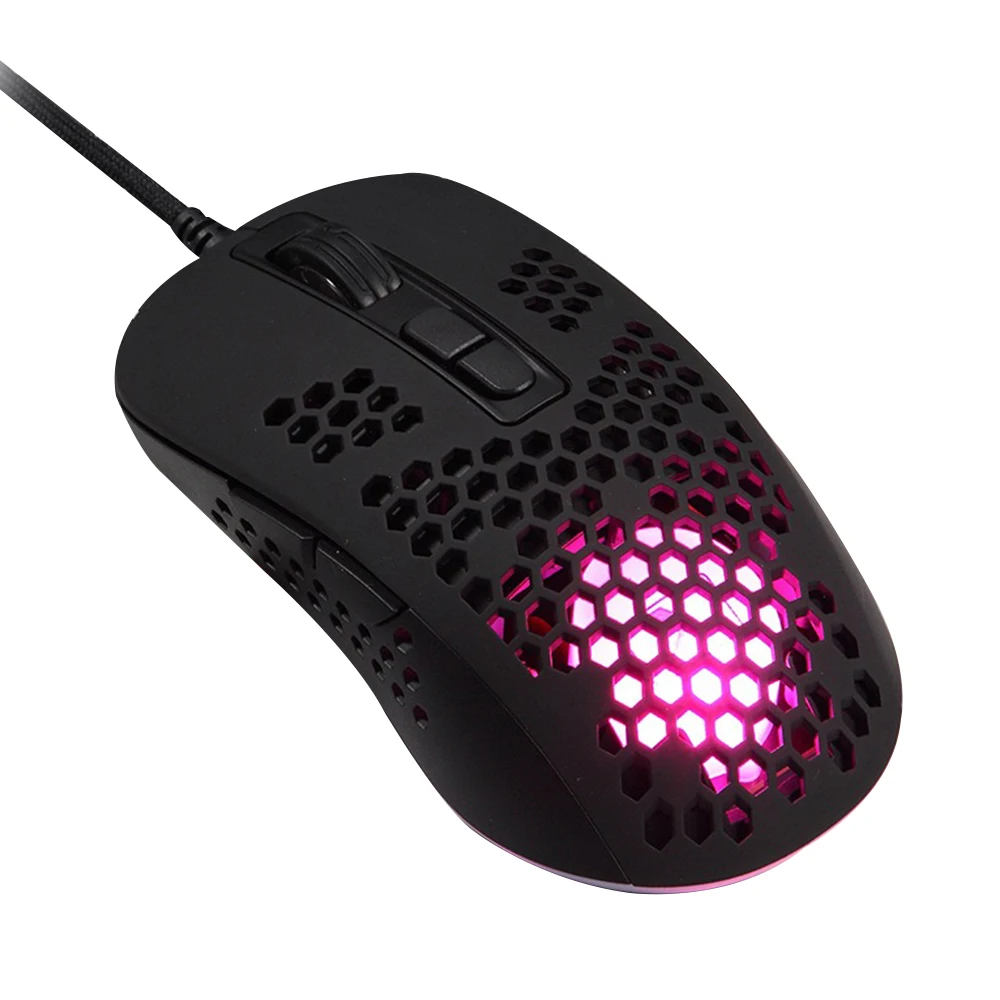 RGB Lightweight Honeycomb Mice 2400 DPI Programmable 6 Buttons Customize Wired Bulk Computer Mouse Cheap Home Office High Qualit