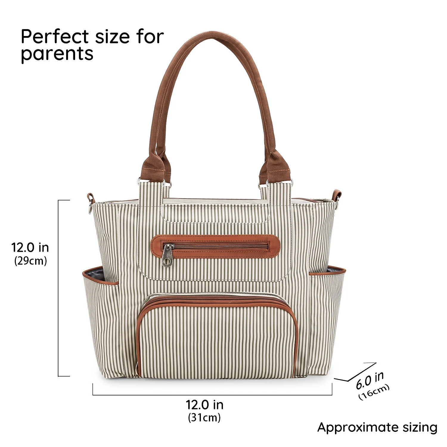 Multifunctional Large Capacity Mommy Bag Cooler Style Baby Diaper Bag with Polyester Lining Handbag for Mother and Baby