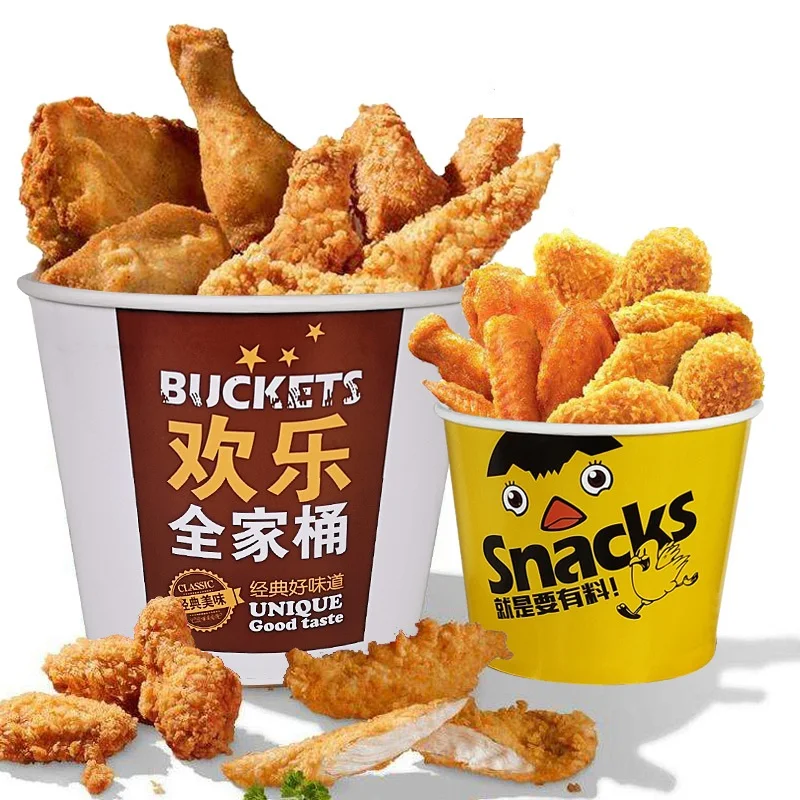 Одноразовая посуда бумажный пищевой контейнер 20 галлонов kfc бумага жареная курица ведро с крышкой