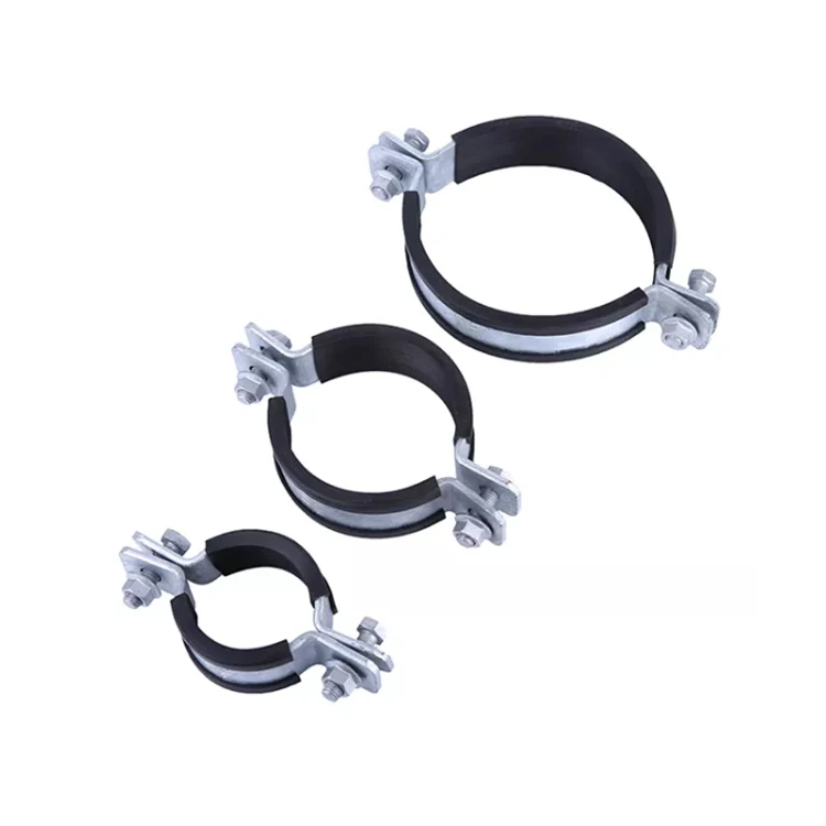 High quality rubber lined pipe clamp isophonic split ring hangers pipe bracket for pipe size 32-35mm