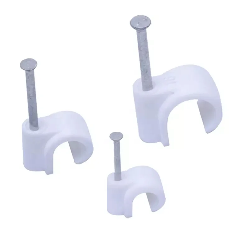 Plastic Double Nail Flat Cable Clip Indoor Telephone Wire Cable Clips