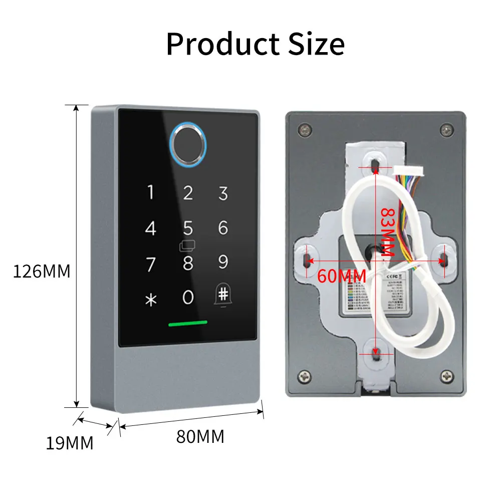 K3F IP67 Waterproof Fingerprint RFID Door Controller App Remote Control Keypad Password Card blue tooth 13.56Mhz Access Reader