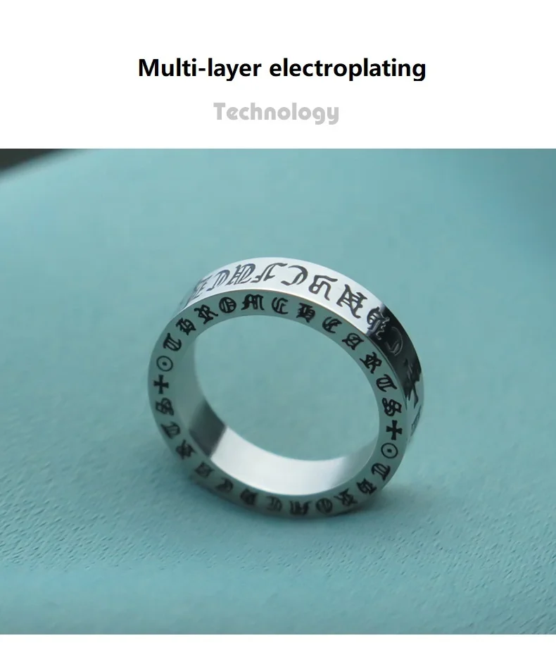 Hot sale High polished punk round men ring roman numerals titanium steel   birthday party gift rings