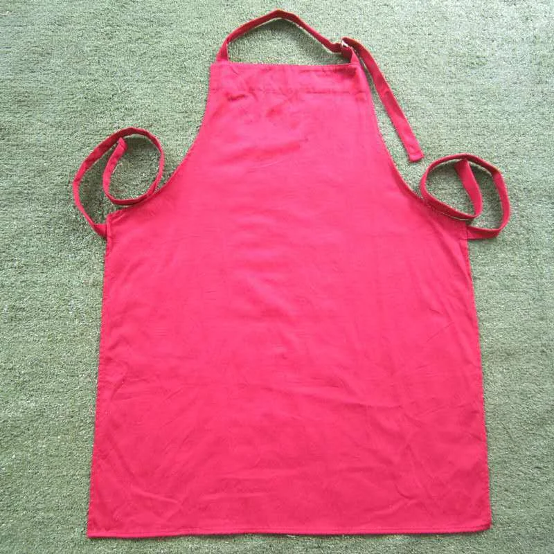 100% cotton red black kitchen apron custom fashionable cotton apron adults back chef cotton aprons for men women