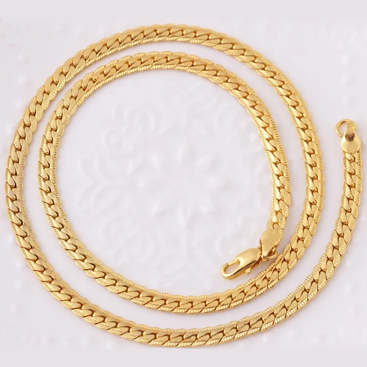 
Simple Plated Gold Copper Chain Necklaces for Women Men Fashion Jewelry Accessories 