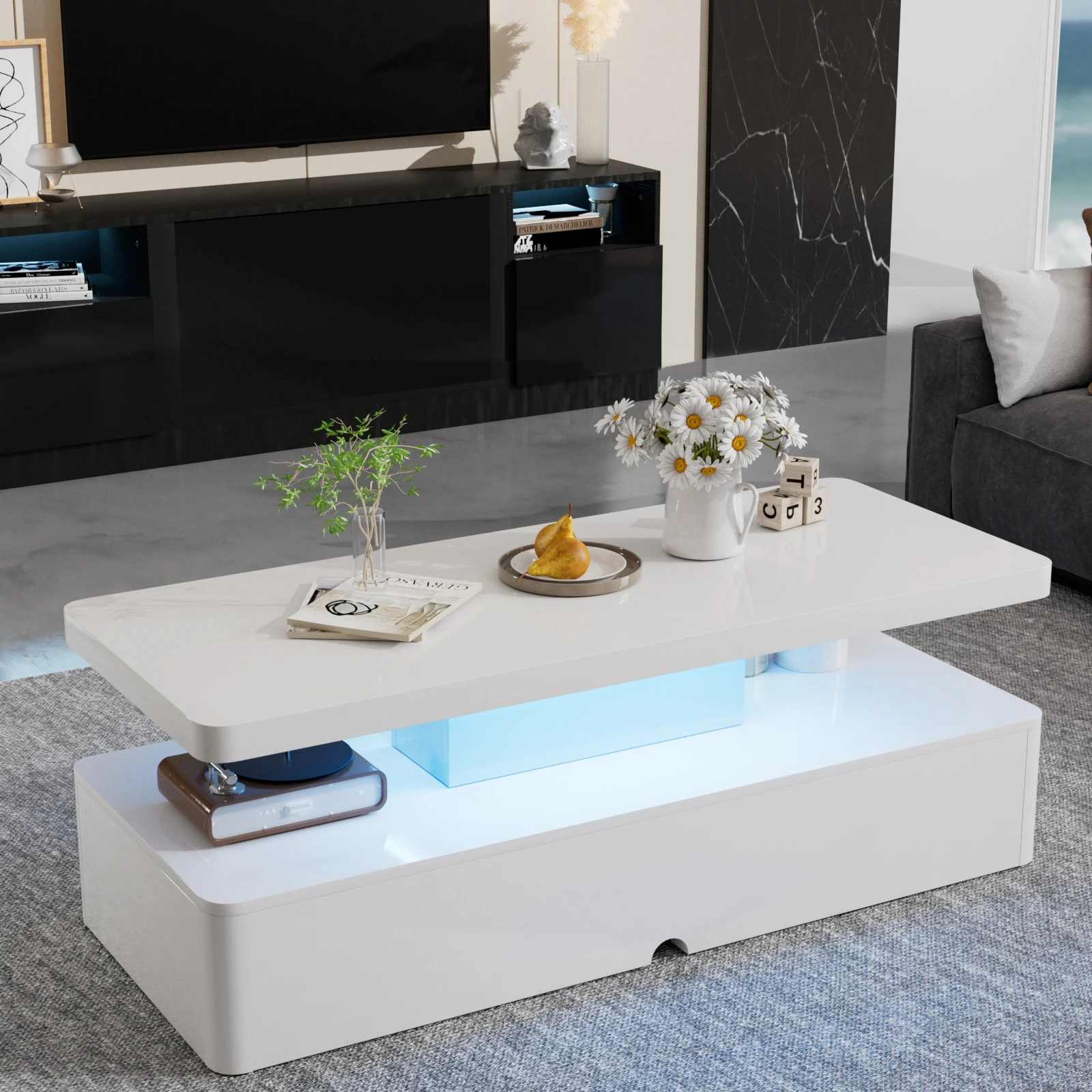 Modern Luxury Rectangular Wooden Low Height Coffee Table for Home Dining Furniture Use in Living Room Bedroom wooden Material