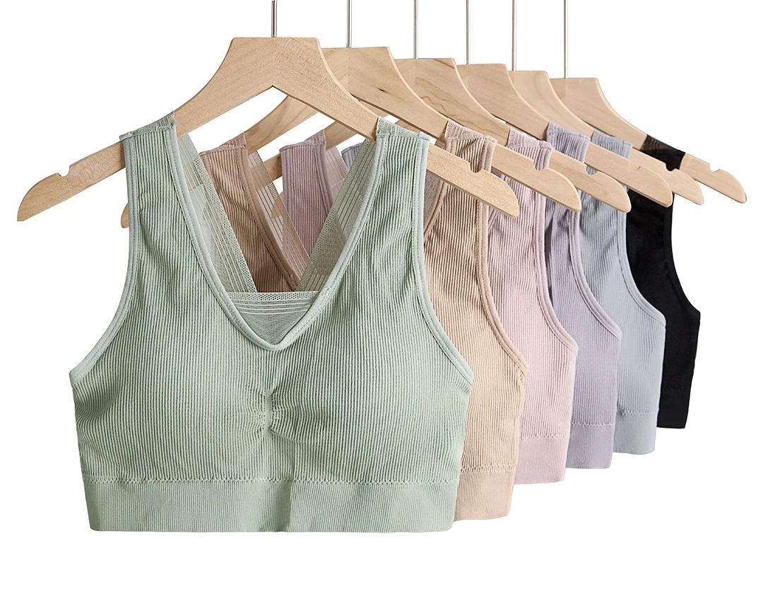 Женский дышащий широкий сетчатый Шелковый спортивный бюстгальтер Srap в полоску для фитнеса и спортзала короткий топ Топ облегающий топ на груди