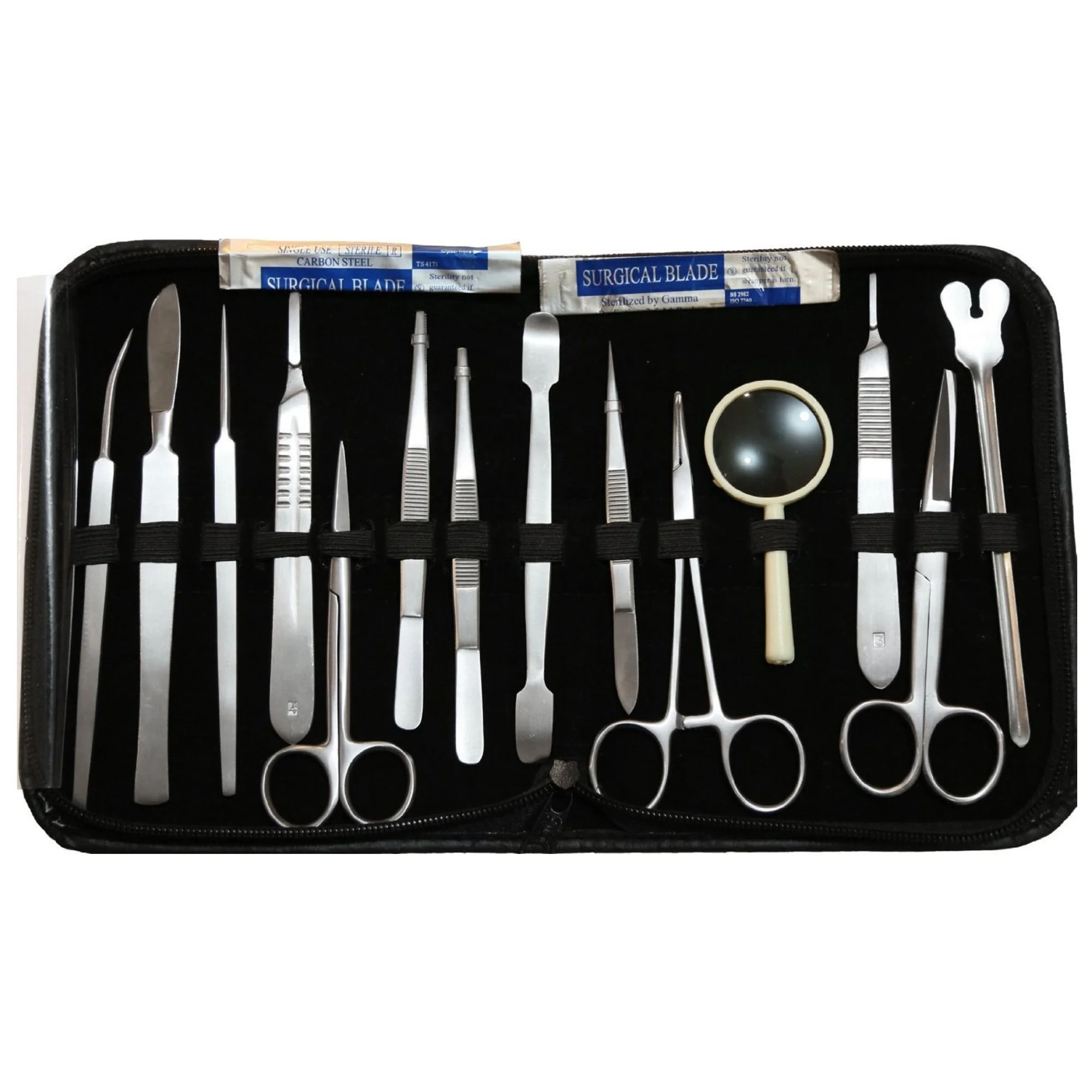 Премиум-качество, набор из нержавеющей стали с чехлом и скальпелем для разрезания лягушек