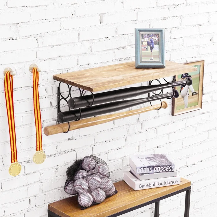Sports Baseball Softball Bat Holder Hanging Jumping Rope Shelf Racks
