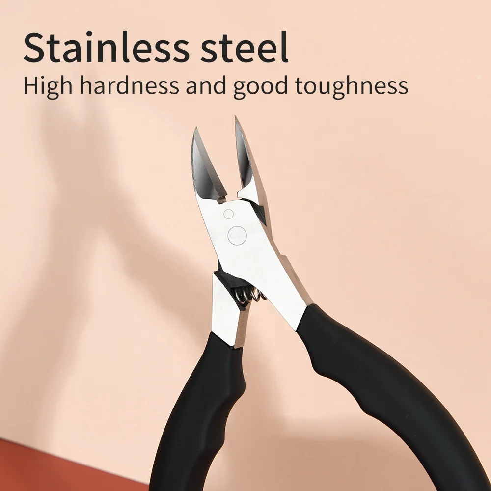 Trending New Products Multifunction  3 in 1 Nail File Pusher Cutter Toe Nail Clipper with Rubber Soft Handle