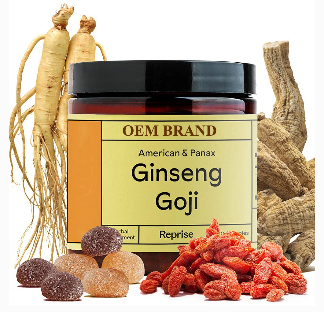 Organic Herbal Extract Health Maintenance Energy Support Gummies For Adults with Ginseng Goji Extracts
