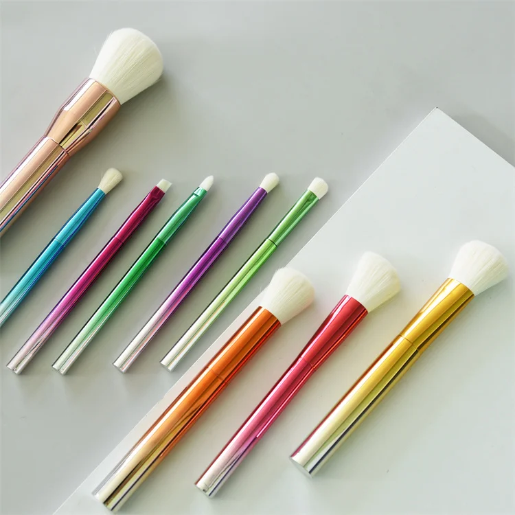 CTBT-8E206  2022 newest makeup brushes sets 9pcs colorful gradient handle cosmetic make up brush beauty tool