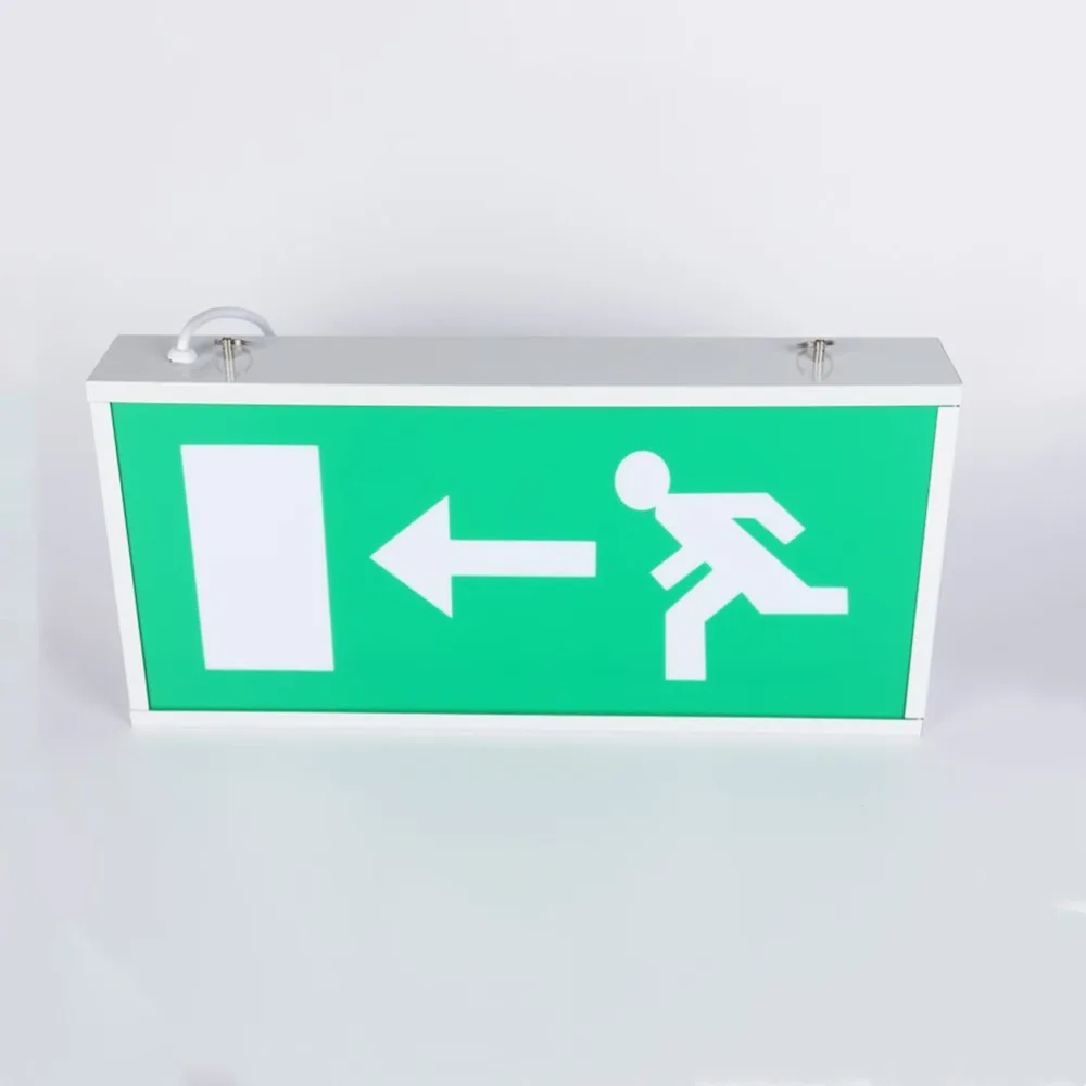 Wall mounted hanging Single face acrylic green led emergency battery backup exit light box