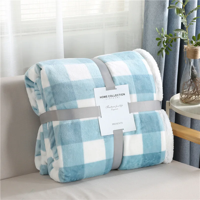 New Japanese Flannel Cozy  Plaid Printing Other Blankets For Winter