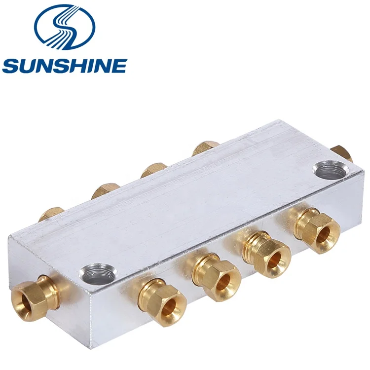 made in China lubrication pump oil distributor DE series resistance distributor SUNSHINE thin oil resistance lubrication system
